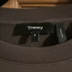 Theory women’s  Dark Brown Crewneck Sweatshirt mini dress .